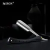 RIRON Professional Hair Removal Men's Straight Razor For Shaving Stainless Steel Beard Shaver For Feather Blade 240127