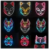 Party Masks Demon Slayer Glowing El Wire Mask Kimetsu No Yaiba Characters Cosplay Costume Accessories Japanese Fox Halloween Led Drop Dhzik