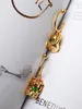 Brincos de bronze de bronze com 18k ouro adorável Maneki neko gota joalheria feminina partida boho t vestido de pista raro raro japão coreano tiroteio