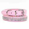 Coleiras para cães trelas bling strass couro do plutônio cristal diamante coleira para cães de estimação coleiras para animais de estimação suprimentos acessórios para cães