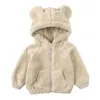 Jacken Essentials Kleine Kinder Mädchen Kleidung Mantel Winter Hoodies Bär Jacke Dickes Samt Top Sweatshirt Kleinkind Jungen Kinder Outfits