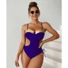 Costume da bagno donna senza spalline nero integrato costume da bagno donna intimo tasca rigida costume da bagno 2023 costume da bagno Monokini Triquini Mulhe J240131