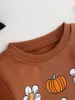 Pagliaccetti Simpatico costume da zucca di Halloween per neonati a maniche lunghe per bambine e bambini - Adorabile tutina con stampa di cartoni animati