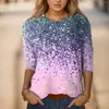 Bluzki damskie jesienne koszule Kobiety okrągły retro zachodnia etniczna bluzka druk Fit Fastual wygodna koszula Blusas para mujer