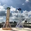 10 "d'épaisseur bécher rose bong grand tuyau d'eau en verre grand tube droit dab plate-forme pétrolière barboteur avec descente et bol LL