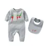 Rompers G Designer Vêtements de bébé Romper 100% coton Barboteuses infantile garçon fille lettre costume salopette combinaison enfants body pour bébés O Dhttz