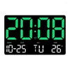 Relógios de parede Tela Grande LED Relógio Digital Data Tempo Display de Temperatura Pendurado Mesa de Cabeceira Alarme Eletrônico