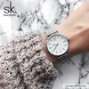 SK Super mince argent maille en acier inoxydable montres femmes Top marque de luxe horloge décontractée dames montre-bracelet Lady Relogio Feminino 240123