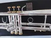 Kaluolin Stradivariutrumpet LT197S 99 Otantik Çift Gümüş Kaplama B Düz Profesyonel Trompet Üst Müzik Aletleri Pirinç 00