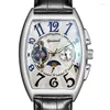 Armbandsur Frank Samma design begränsad upplaga läder Tourbillon Mechanical Watch Muller Mens Tonneau Top Male Gift Will222153