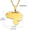 Nouvel article Colliers avec pendentif carte du Venezuela, bijoux en or jaune 14 carats, bijoux vénézuéliens