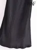 Casual Dresses TRAF Women Fashion With Bead Halterneck Satin Midi Dress Sexy Backless Zipper Thin Straps Female Vestidos Mujer