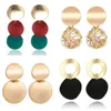 Boucles d'oreilles pendantes Vintage 3 couleurs, goutte ronde inégale en métal pour femmes, déclaration géométrique, mode bijoux européens cadeau 2024