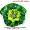 Collari per cani Guinzagli 30/50 pezzi ST Patricks Day Cravatte per cani da compagnia Cravatte per cani di piccola taglia Collare con papillon Fiori verdi Stile Forniture per animali domestici Accessori