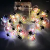 Dekoracja imprezy świąteczne lampy sznurkowe Święty Święty Święto Snowman Garland Fairy Lighting Home Garden Xmas Year Prezent