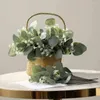 Fiori decorativi Kit di decorazioni per piante finte Foglie di eucalipto finte Rami artificiali realistici con steli per la tavola di casa