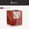 Embers Luxry Single Watch Winder Battery Деревянный шейкер Коробка для часов Автоматическое заводное устройство Стеклянный футляр для хранения Mabuchi Motro 240124