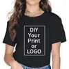 القمصان النسائية القميص المخصص للنساء الرجال الصيف مخصص Tee DIY PO شعار العلامة التجارية TSHIRT تخصيص ملابسك