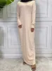 Roupas étnicas Eid sob Abaya Vestido Branco Modal Algodão All-Match Manga Longa Vestidos Internos Muçulmanos para Mulheres Islâmico Turquia Dubai Robe