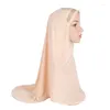Vêtements ethniques Hijab Gold Simple Arabe Musulman Long One Piece Foulard Foulards Pour Femmes