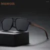 Sunglasses NONOR Polarized For Men Bamboo Wooden Eyeglass Frame UV400 Ultraviolet Protection