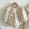 Robes pour filles, vêtements de sœurs, robe de soirée pour enfants, body en coton à manches longues, imprimé Floral, automne et printemps