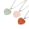 Hänghalsband 2024 VGDS Natural Rose Quartz Crystal Amethyst Heart Men hänge charms Healing Stone For Women Subuly