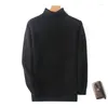 Suéter masculino super quente cashmere gola alta suéter masculino roupas 2024 outono inverno pulôver de malha jumper