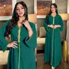 Ethnic Clothing Robe longoe djellaba femme Musulane Diamonds Abaya Dubai Turkey Islam Arabski Długa sukienka dla kobiet Kaftan Mujer