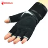 Genuine Leather Men's Half Finger Crossfit Gloves Gym Fitness Training Gloves Workout Sports Bodybuilding Weight Lifting Gloves 240123