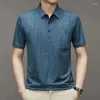 Herenpolo's Trend Casual bedrukt poloshirt Herenkleding 2024 Zomer Zakelijk Kantoor Korte mouw Modieus T-shirt met zakken voor heren