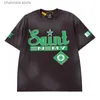 T-shirty męskie Saint Michael Cothing T-Shirt Screen Wydrukowane, oversize, stary vintage High Street Mens Womens T-shirt T240202