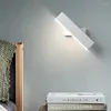 Vägglampa nordiskt enkelt aluminium ledde modern justerbar belysning vitt brunt ljus med switch hem sconce trappa sängen