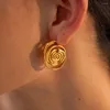 Ohrstecker aus Edelstahl, 18 Karat vergoldet, anlaufgeschützt, klobige Spiral-Reifen-Minderheit, für Frauen, bescheidener Luxus-Ohrschmuck