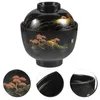 Dinnerware Sets Service Bowl Lidded Traditional Japanese Exquisite Rice Bowls Container Serving Utensils