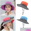 Sombreros de ala ancha Viseras de verano Gorra de playa Mujeres Sombrero para el sol Visera para mujer Hatwide Hatswide Drop Entrega Dht10