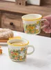 Tazze Instagram Simpatico cartone animato Tazza in ceramica Acqua Latte Colazione Fiore Cespuglio Regalo per ragazza