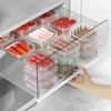 Förvaringsflaskor kylskåp kylskåp arrangör kött frukt grönsak mat behållare förseglad färskt med lock kök tillbehör