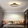 Ljuskronor nordisk ring led tak ljuskrona dimbar för hall bord matt vardagsrum sovrum hängslampor dekor belysning fixtur