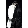 Winter Designer Mens Imitation Fur Long Windbreaker Fashion Wool Black and White Color Matching Coat ORHN