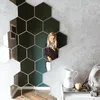 Autocollants muraux multi-pièces, miroir Hexagonal en nid d'abeille, décoration acrylique, accessoires de maison pour papier peint de salon