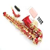 KALUOLIN Sassofono contralto di migliore qualità E-Flat Rosso Sax Alto Bocchino Legatura Reed Neck Strumento musicale Leve professionale