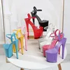 サンダルの女性用靴セクシーなPU stiltto heelプラットフォームハイヒール透明な上流党USサイズ4-12 No.1986-17