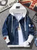 Zogaa Mens Fall Hooded Denim Jacket Jacket Trend Slim وسيم سقوط/فصل الشتاء سترة البيسبول شتاء جميع الملابس غير الرسمية ملابس الشارع 240130