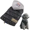 Abbigliamento per cani Autunno Inverno Abbigliamento per cani di piccola taglia Cappotto caldo impermeabile con cappuccio Chihuahua Bulldog francese Giacca a pois Abbigliamento per cuccioli