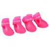 Hundkläder för 4st/Lot Anti Rain Rubber Pet Booties Perro Zapatos Cat Shoes Dogs Portable Waterproof Slip