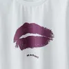 Lip Print Mode Grafisch T-shirt voor Dameskleding Ronde Hals Korte Mouw Zacht Katoen T-shirts Zomer Casual Klassiek Vintage Luxe Designer T-shirt Chique Tops