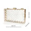 Clear Acryl Box Evening Bag Mini Chain Prom Purse Womens Square Handväskor för bröllopsfest 240131