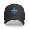 Bollmössor Quebec France Blue Fleur de Lys Modern Style PQ QC Royal French Francais On White Bakgrund Cap Baseball