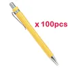 100 Stuks Veel Bamboe Balpen Stylus Contact Kantoor Schoolbenodigdheden Pennen Schrijven Geschenken Blauwe Inkt 240124